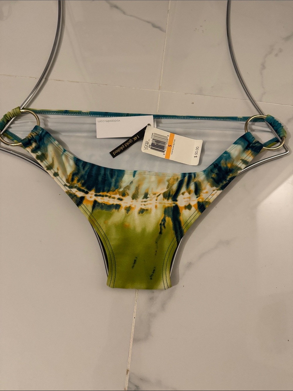 Tie-Dye Ring Bikini Bottom - Green/Blue